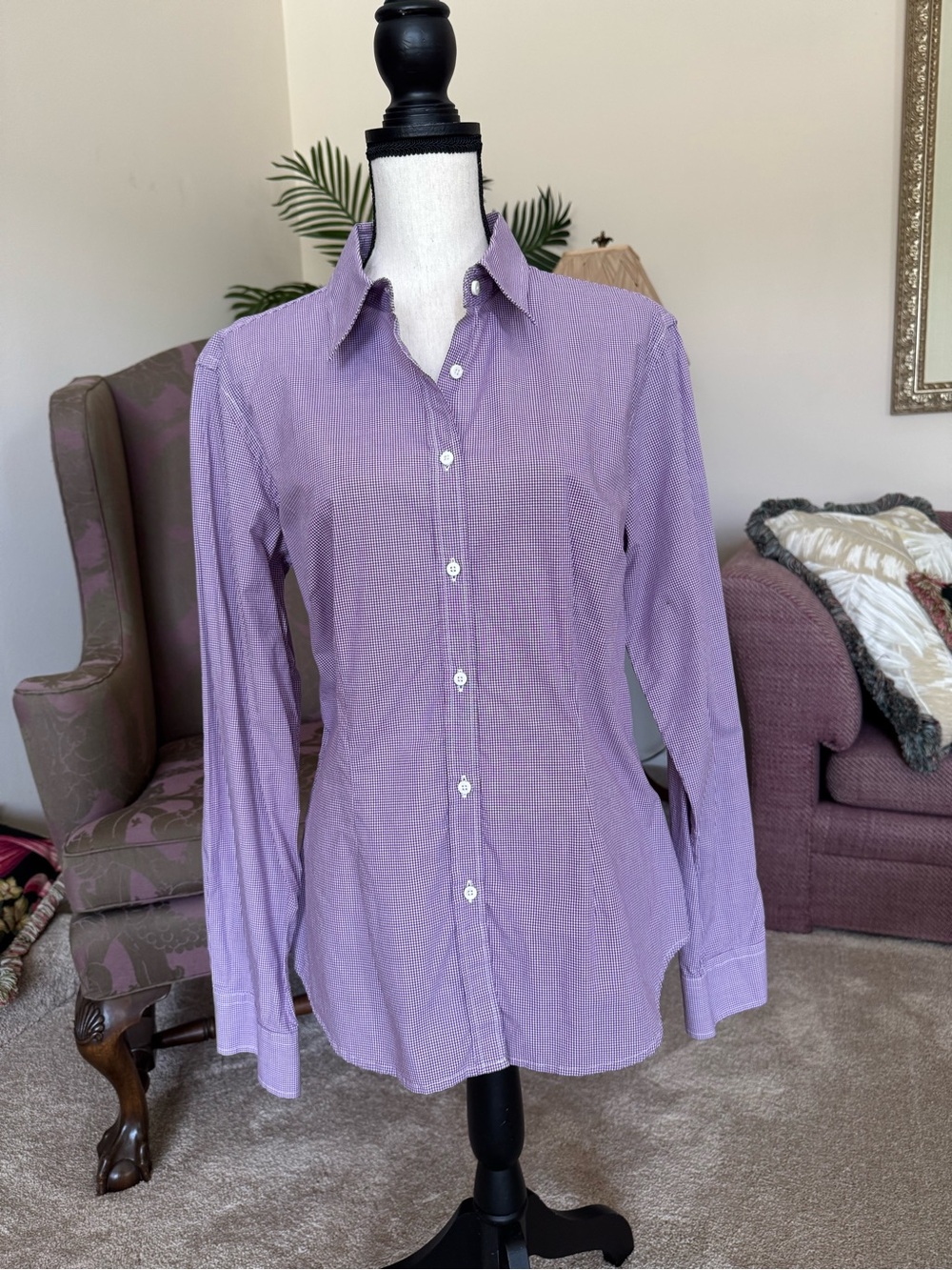 J. McLaughlin Lavender Button-Down Shirt